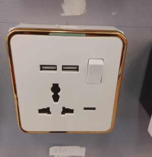 Universal Wall Socket with Dual USB Ports