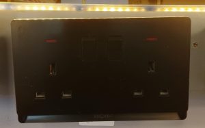 Tronic Black Edition Double 13A Switched Socket Outlet.